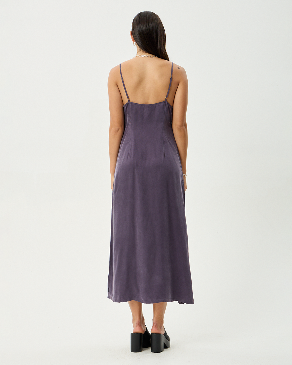 Valley - Cupro Midi Dress - Aubergine - Afends