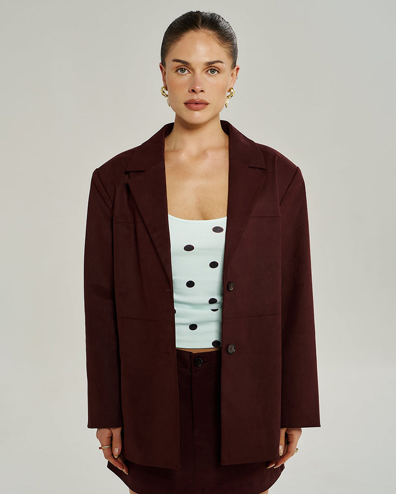 Vegan Suede Jacket - Syrah - Summi Summi