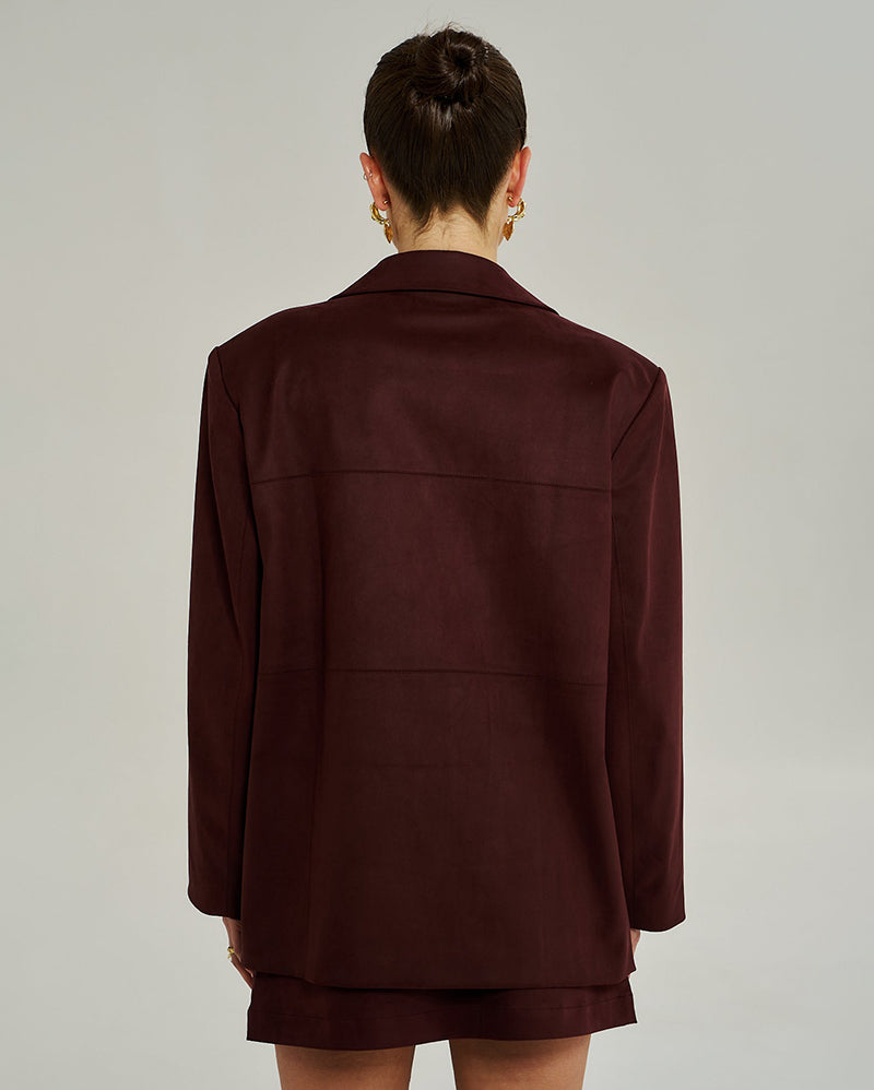 Vegan Suede Jacket - Syrah - Summi Summi