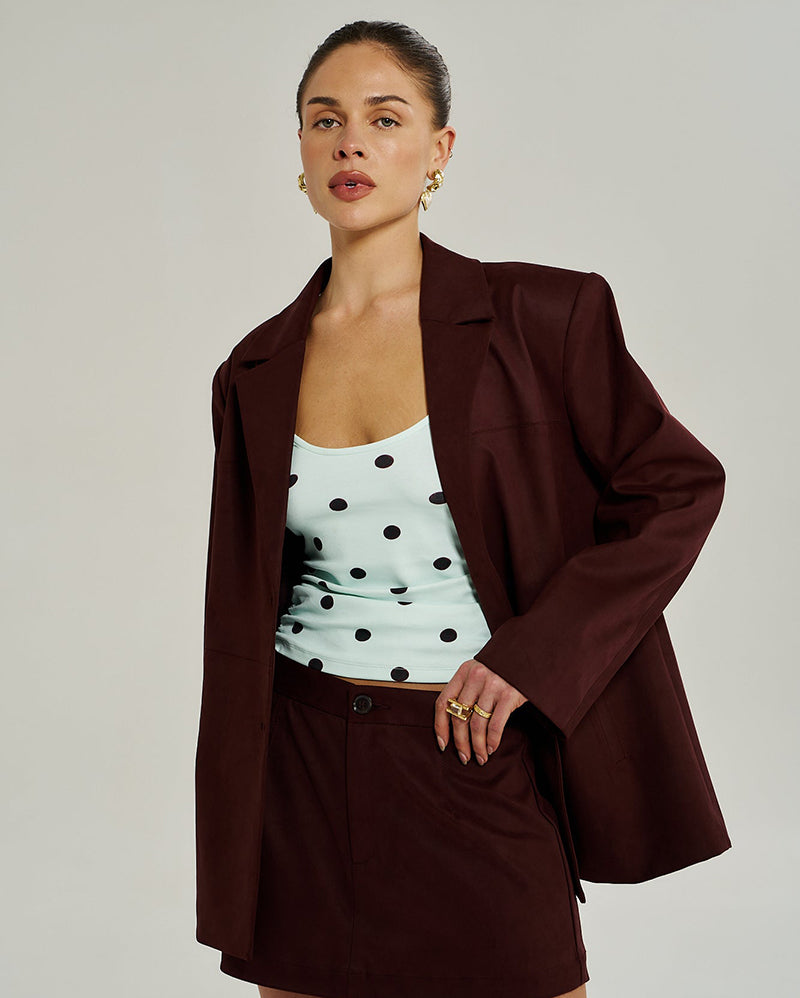 Vegan Suede Jacket - Syrah - Summi Summi