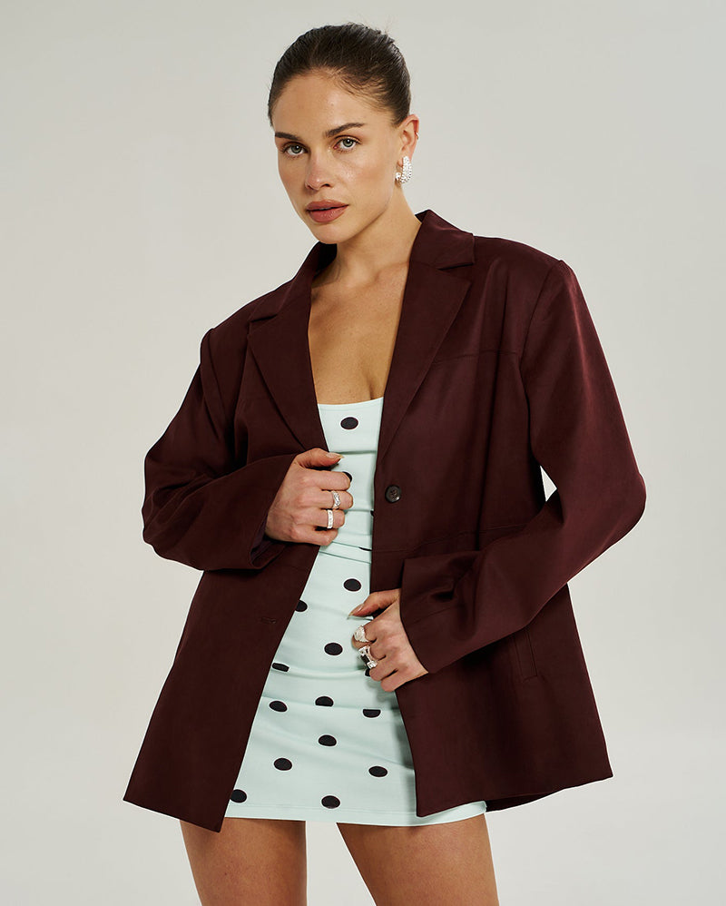 Vegan Suede Jacket - Syrah - Summi Summi