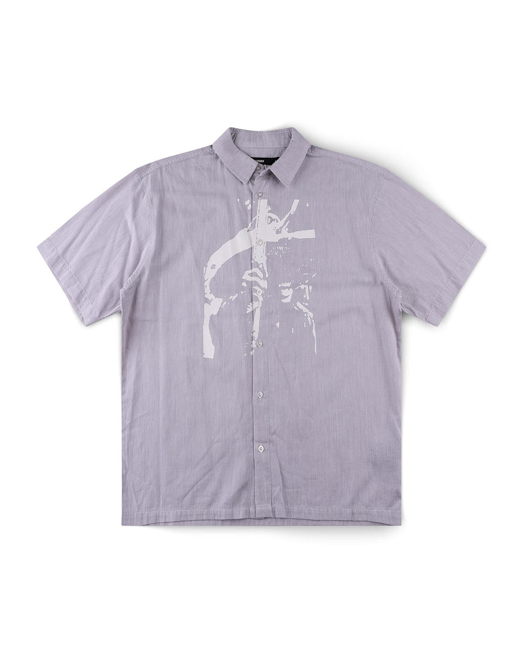 Vivian Boxy Stripe Short Sleeve Shirt - Grey - Former