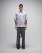 Vivian Boxy Stripe Short Sleeve Shirt - Grey - Former