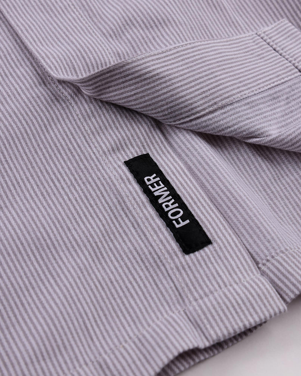 Vivian Boxy Stripe Short Sleeve Shirt - Grey - Former