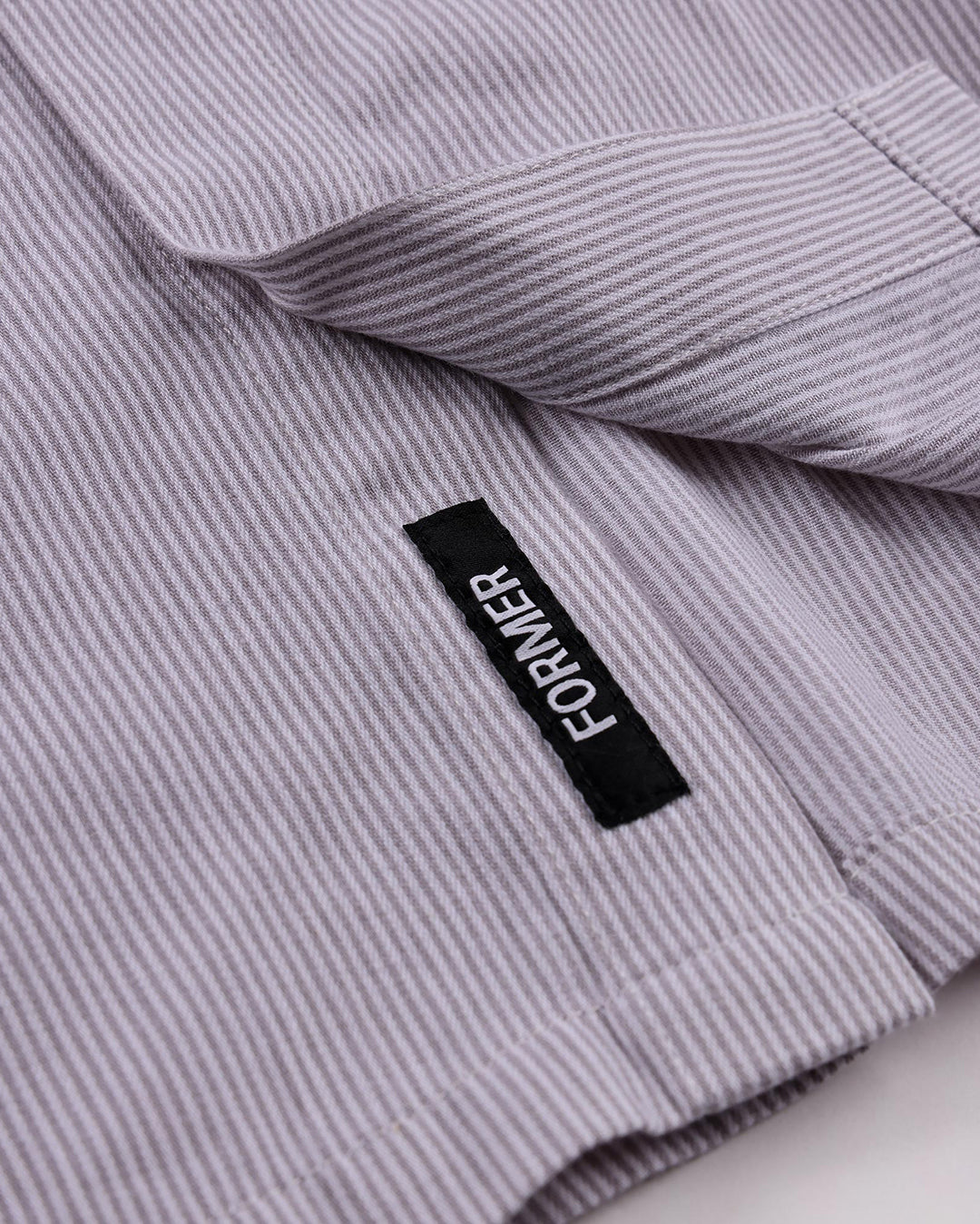 Vivian Boxy Stripe Short Sleeve Shirt - Grey - Former