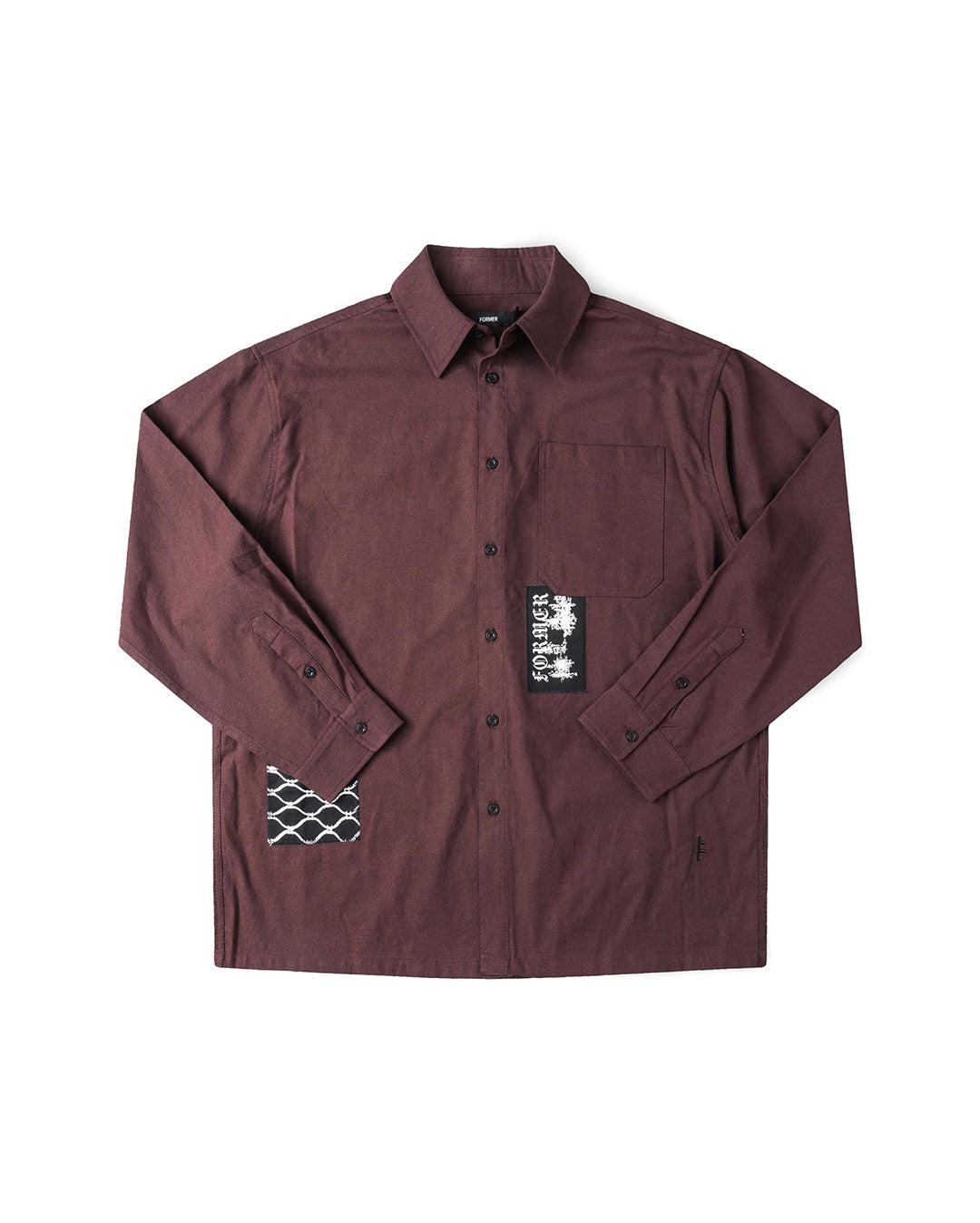 Vivian Engineered Long Sleeve Shirt - Bark - Former