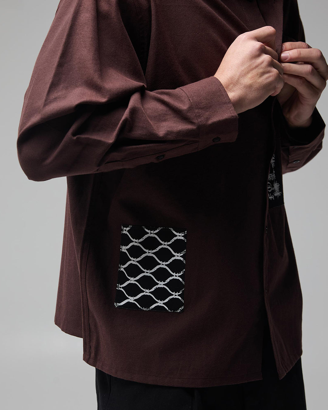 Vivian Engineered Long Sleeve Shirt - Bark - Former