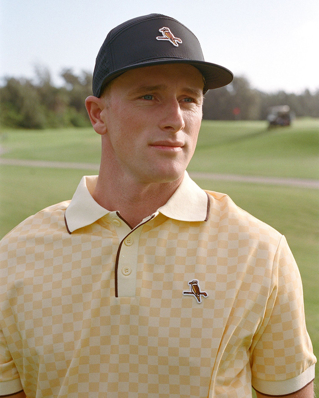 Walker Featherlite Kooka Polo - Lemon Check - Walker Golf Things