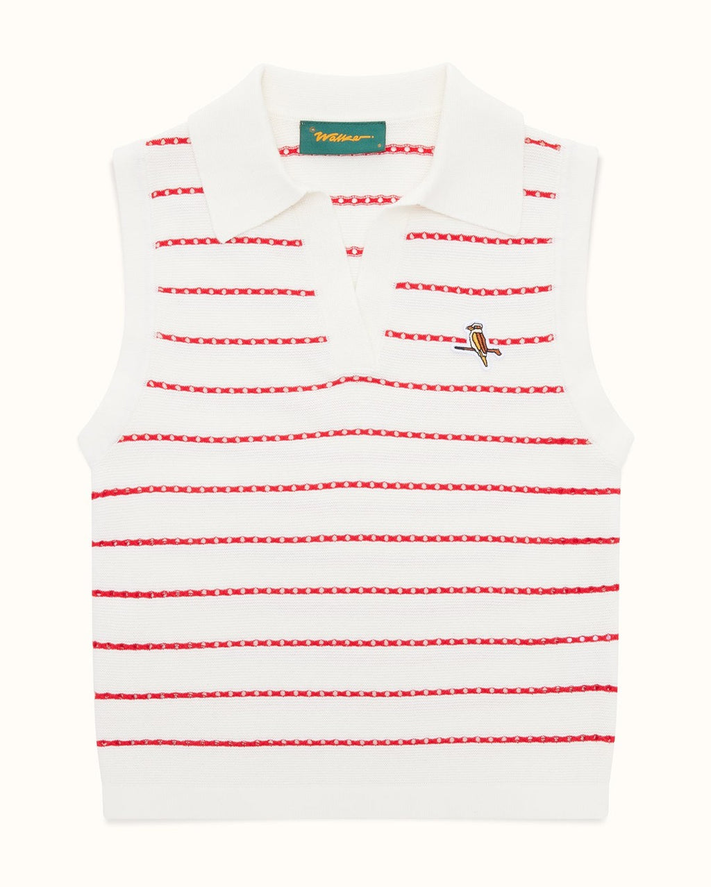 Womens Links Knit Polo - White / Red - Walker Golf Things
