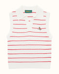 Womens Links Knit Polo - White / Red - Walker Golf Things