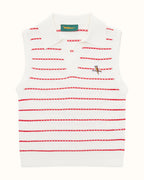 Womens Links Knit Polo - White / Red - Walker Golf Things