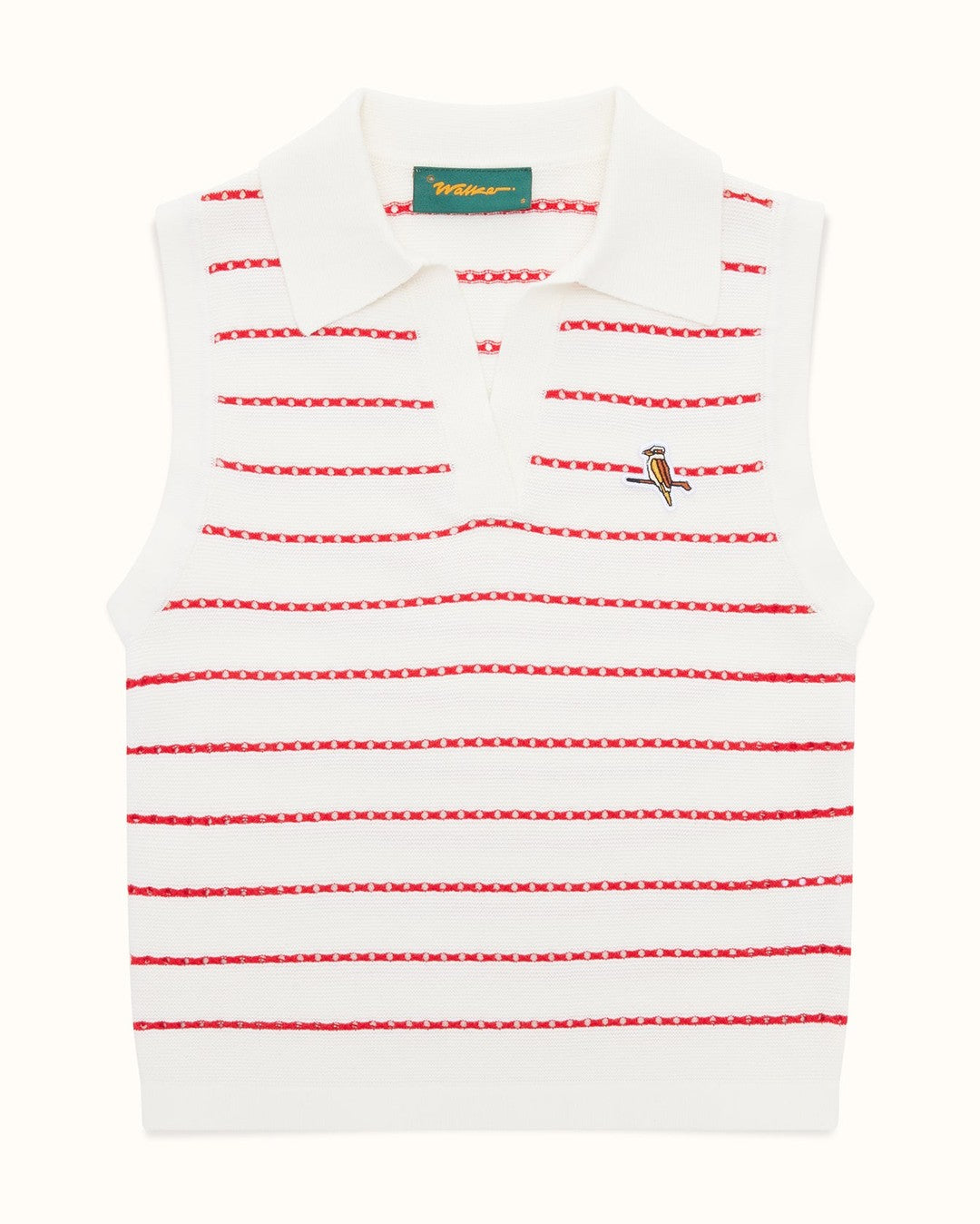 Womens Links Knit Polo - White / Red - Walker Golf Things