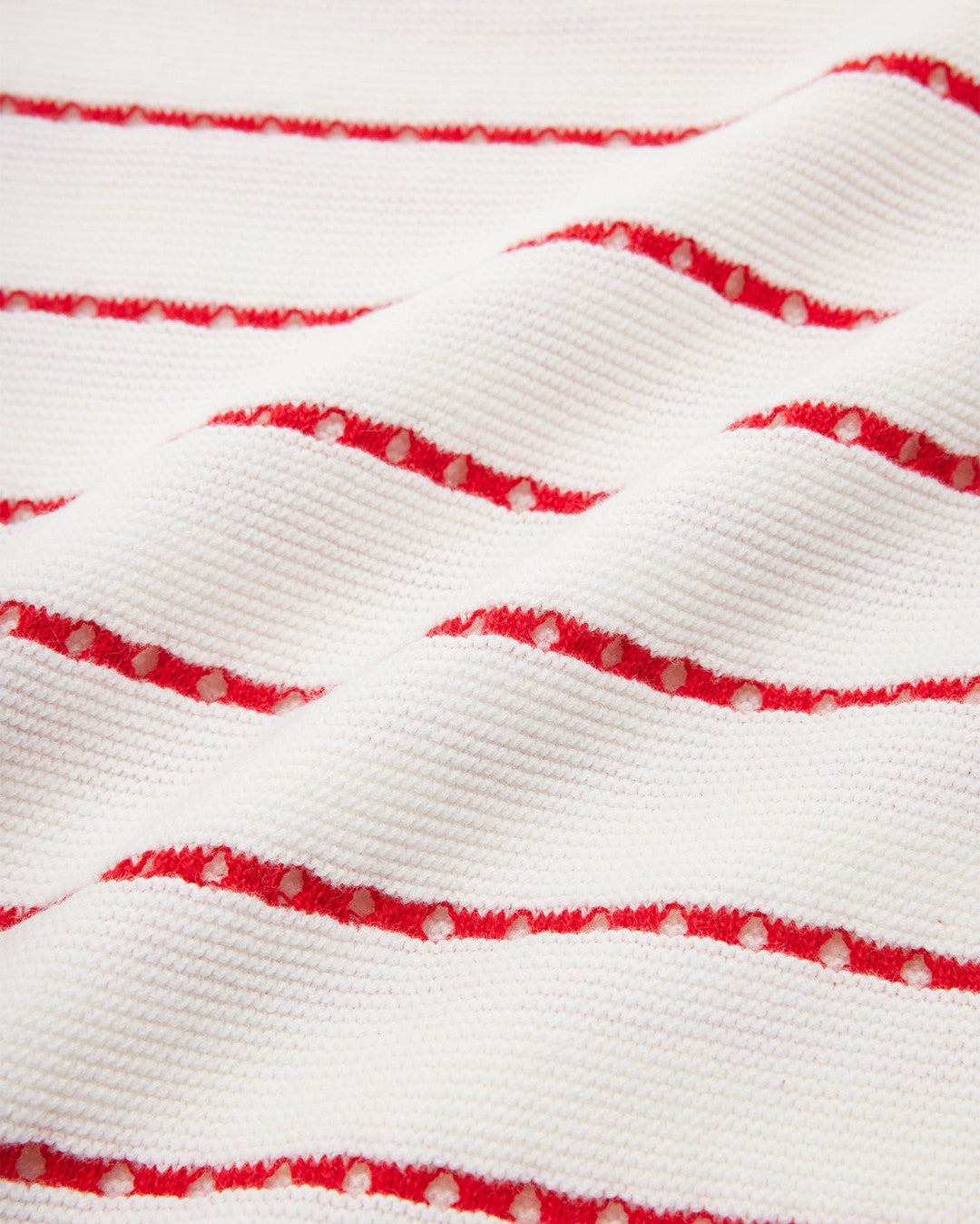 Womens Links Knit Polo - White / Red - Walker Golf Things
