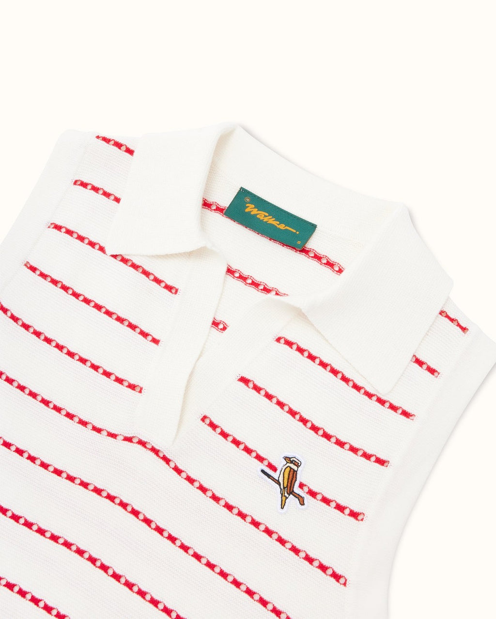 Womens Links Knit Polo - White / Red - Walker Golf Things