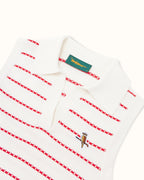 Womens Links Knit Polo - White / Red - Walker Golf Things