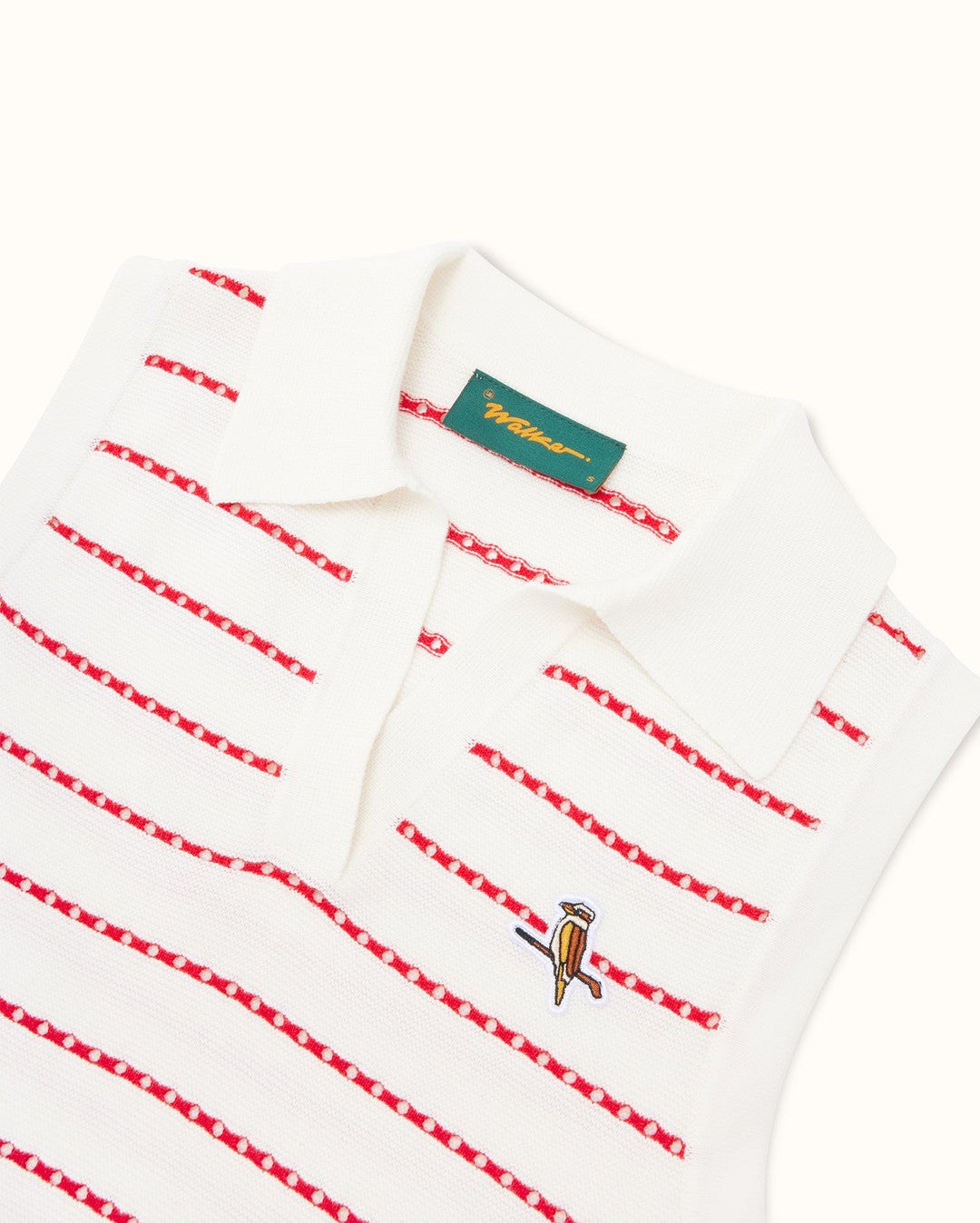 Womens Links Knit Polo - White / Red - Walker Golf Things