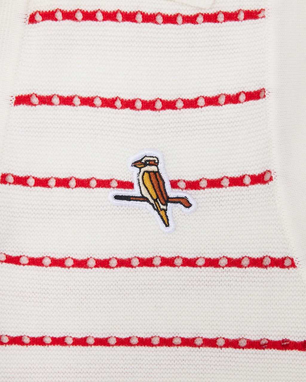 Womens Links Knit Polo - White / Red - Walker Golf Things