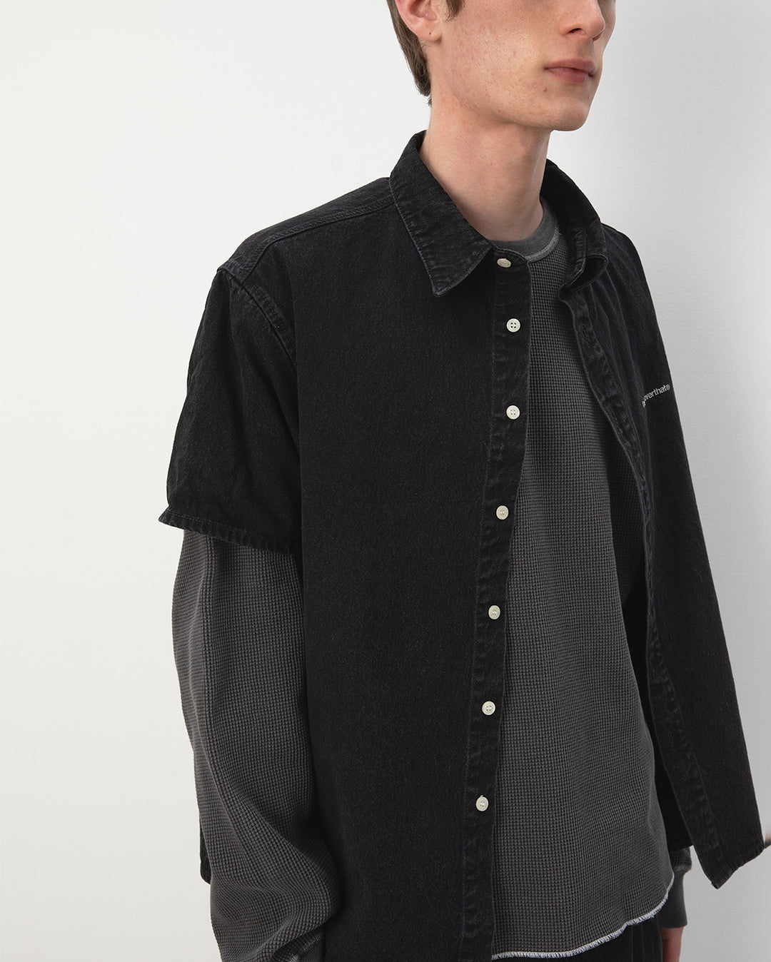 Washed Denim S/S Shirt - Black - thisisneverthat