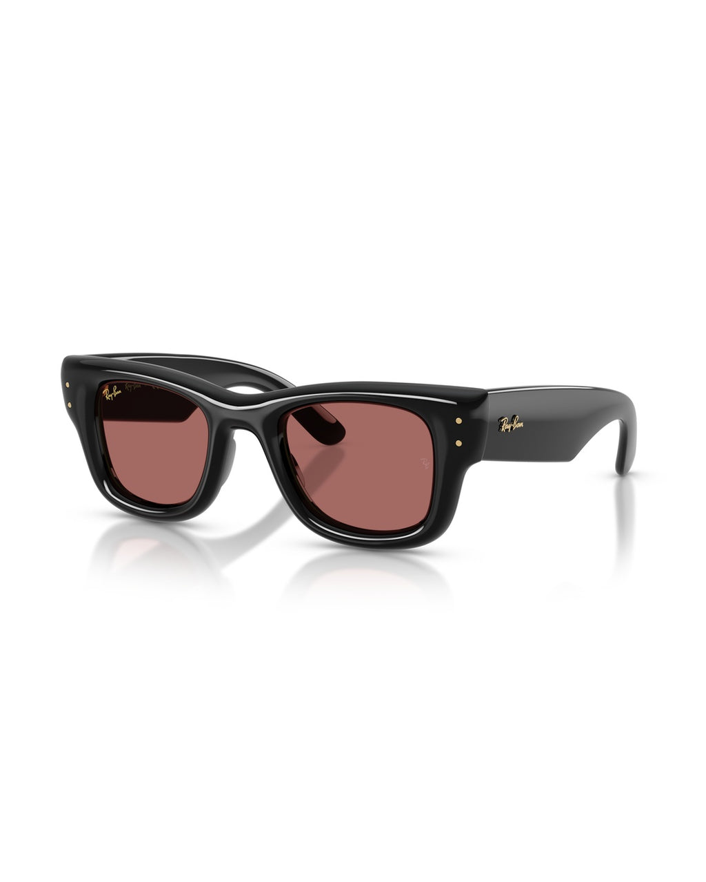 Wayfarer Puffer Sunglasses - Black/Dark Violet - Ray-Ban