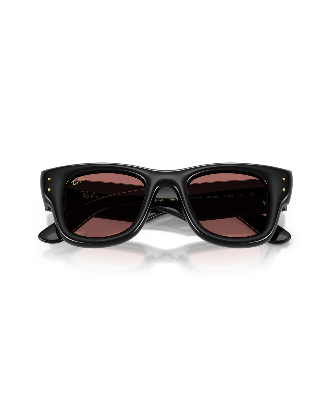 Wayfarer Puffer Sunglasses - Black/Dark Violet - Ray-Ban