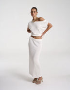 Knit Maxi Skirt - White by Summi Summi - view 3