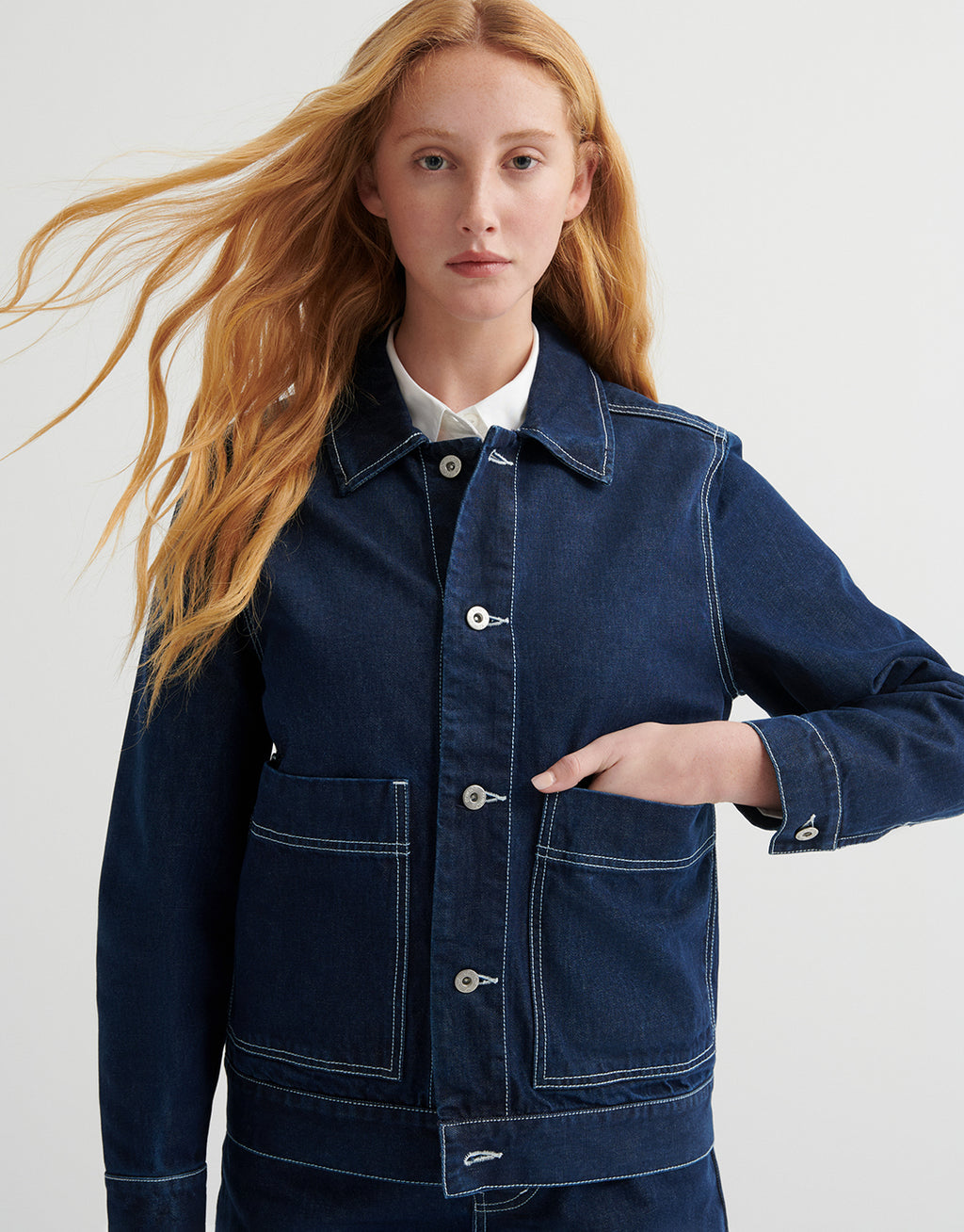 Worker Jacket - Indigo Denim by Kowtow