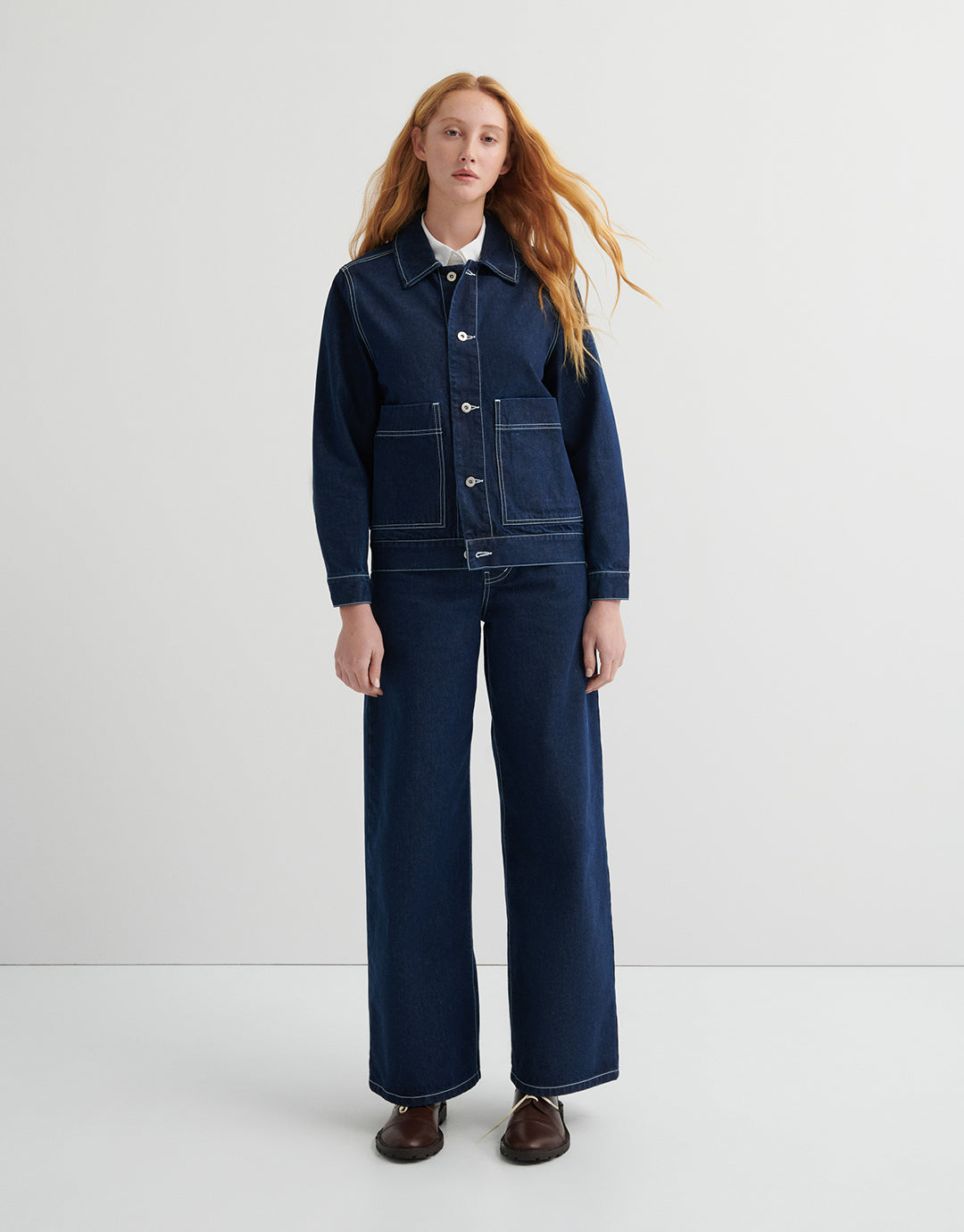 Worker Jacket - Indigo Denim by Kowtow - view 3