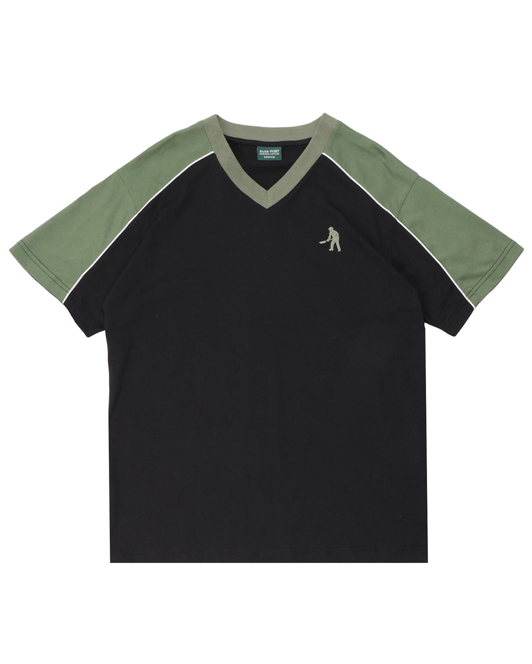 Workers Stripe Organic Jersey - Black/Olive - Pass-Port