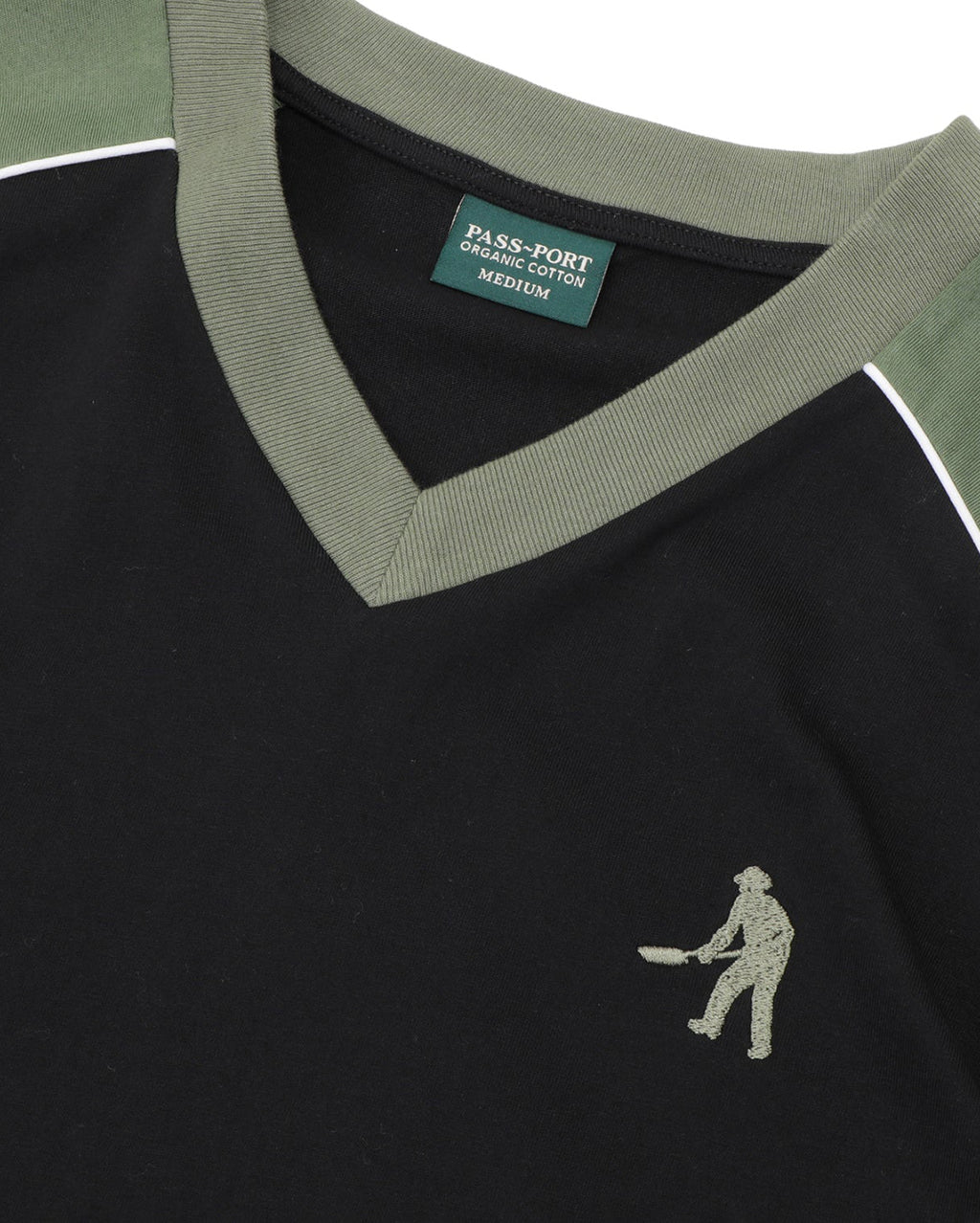 Workers Stripe Organic Jersey - Black/Olive - Pass-Port