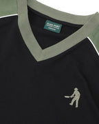 Workers Stripe Organic Jersey - Black/Olive - Pass-Port