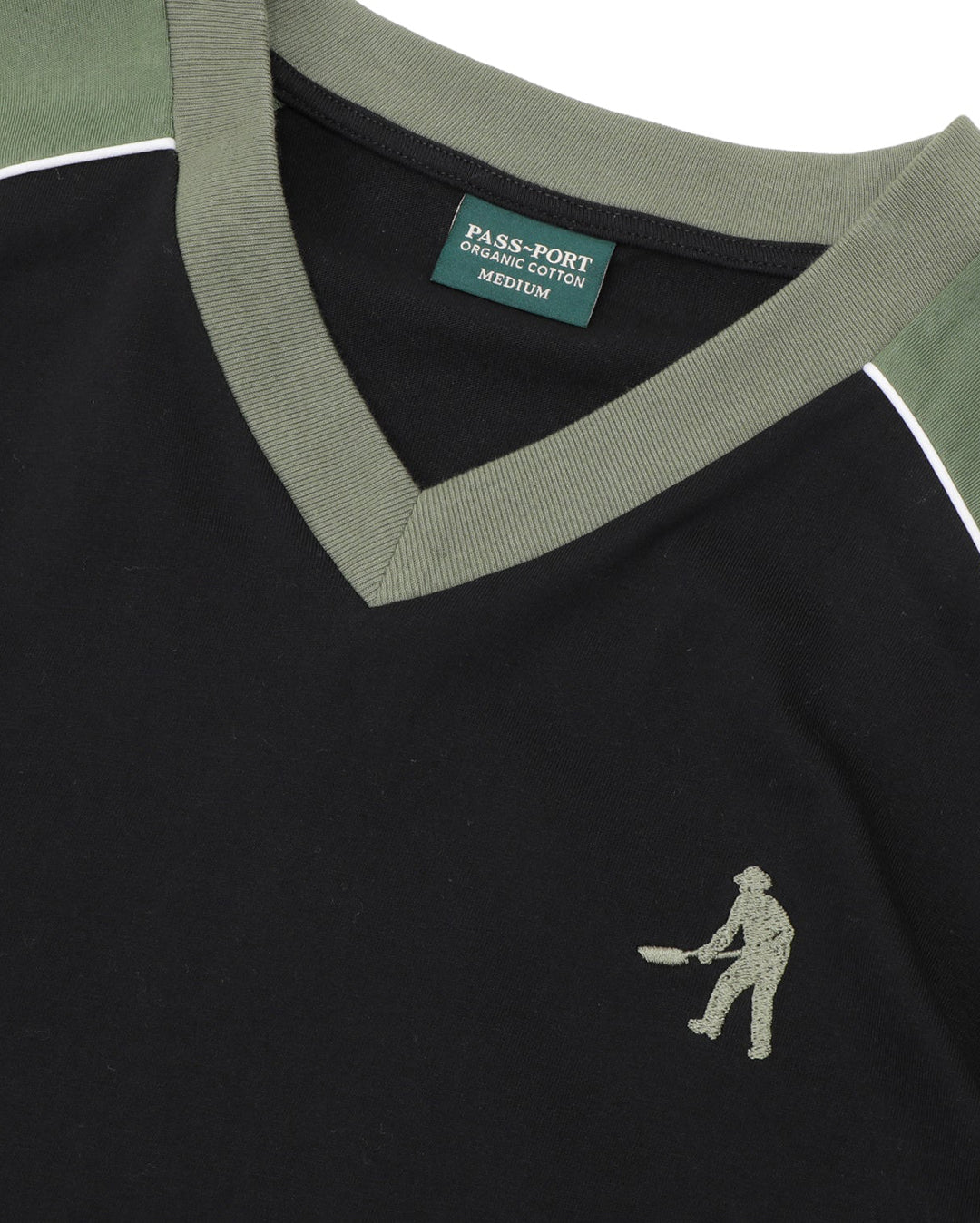 Workers Stripe Organic Jersey - Black/Olive - Pass-Port