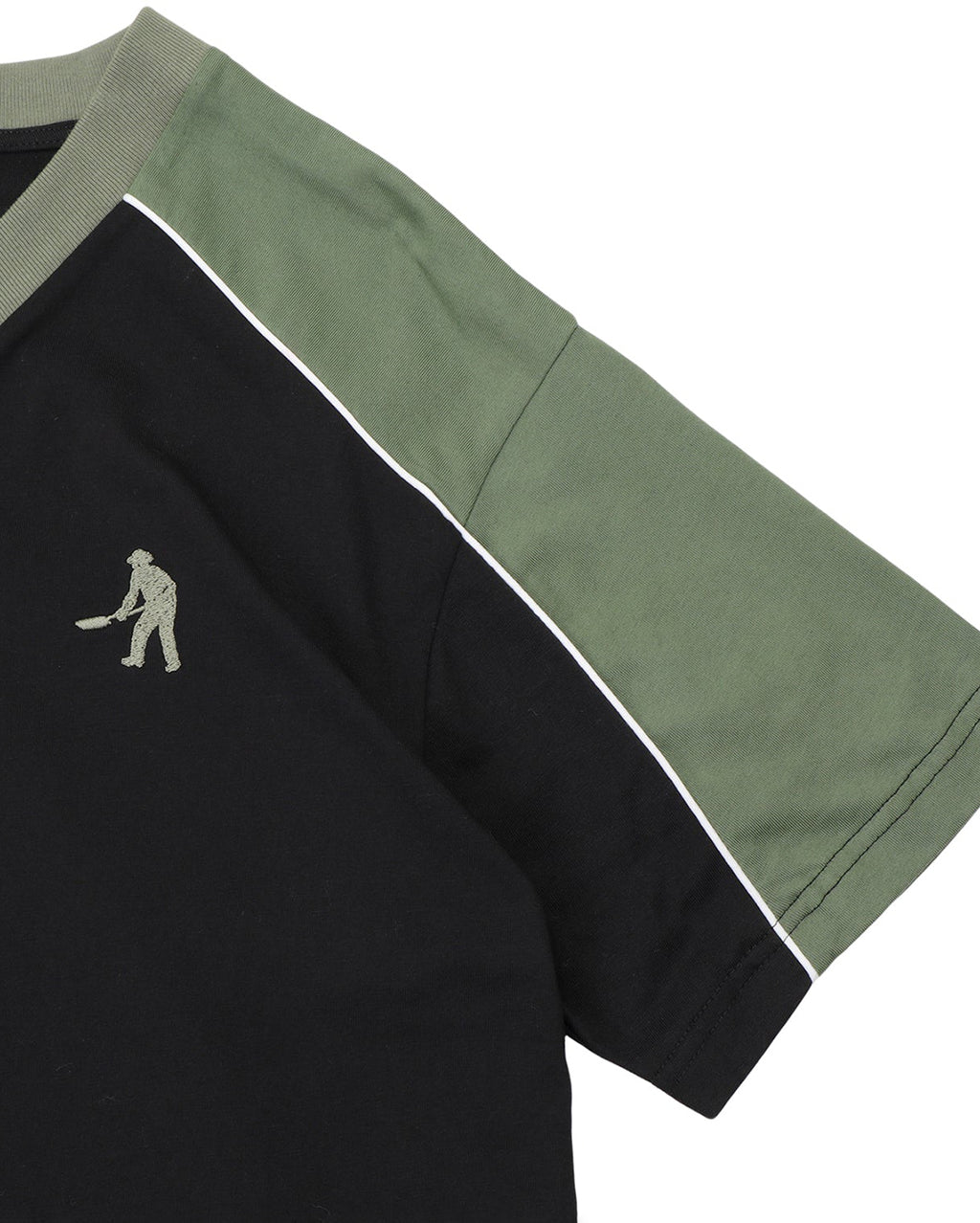 Workers Stripe Organic Jersey - Black/Olive - Pass-Port