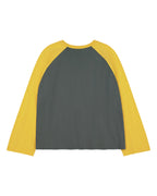 Raglan Crew T-Shirt - Charcoal / Mustard by Checks Downtown - view 2