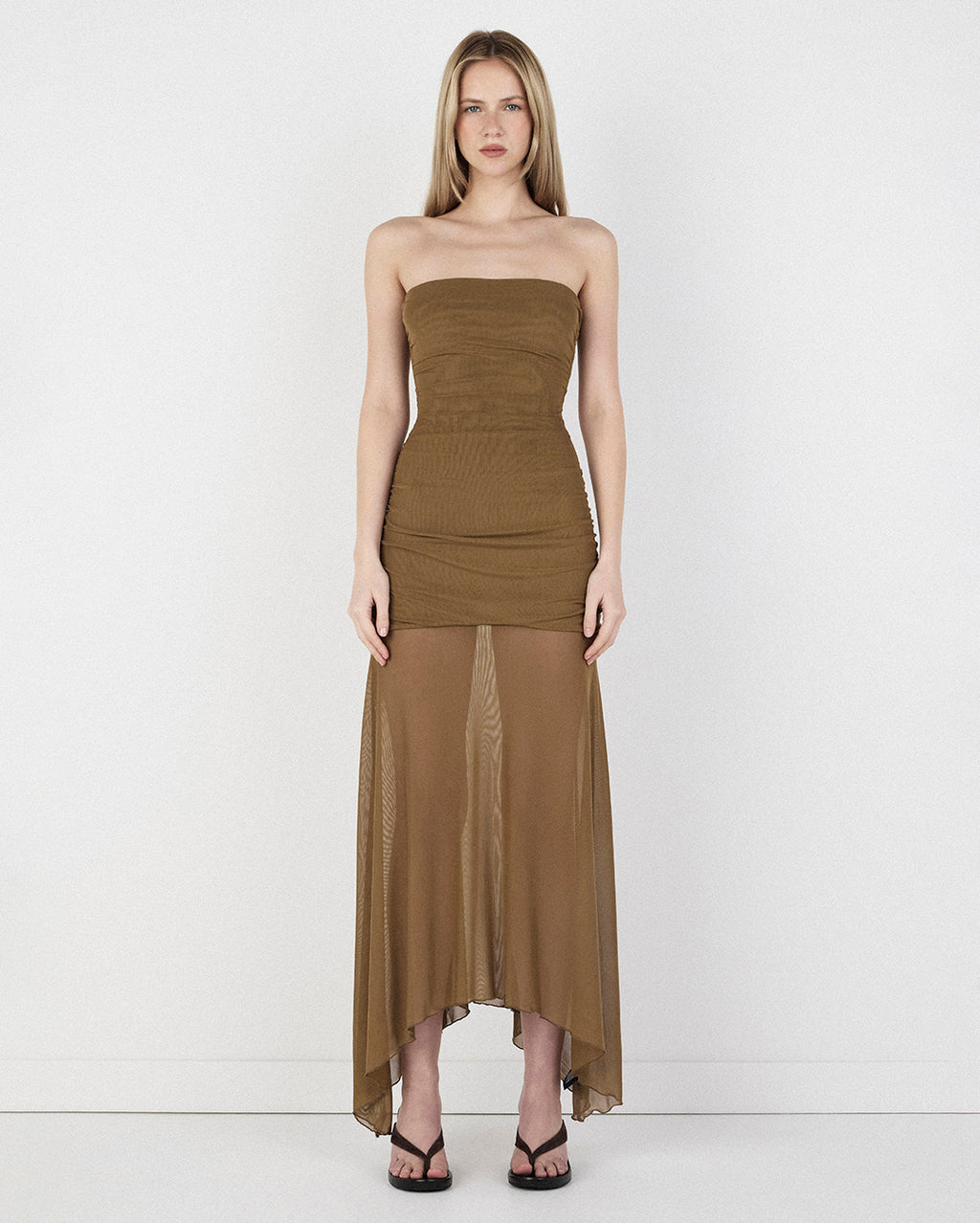 Zella Midi Dress - Khaki - Ownley