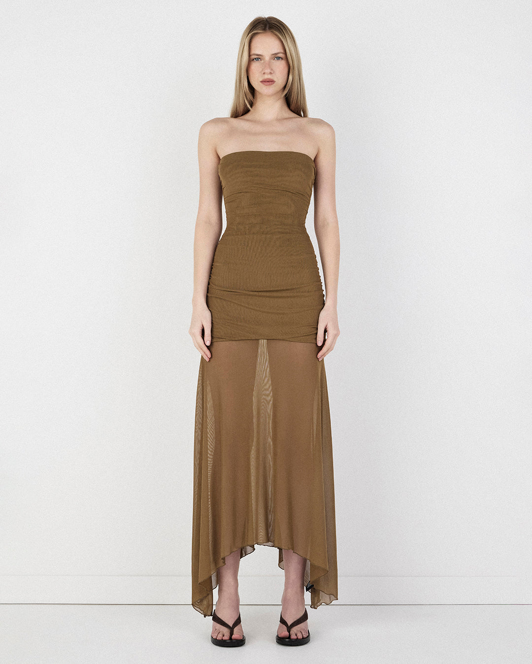 Zella Midi Dress - Khaki - Ownley