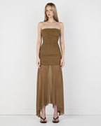 Zella Midi Dress - Khaki - Ownley