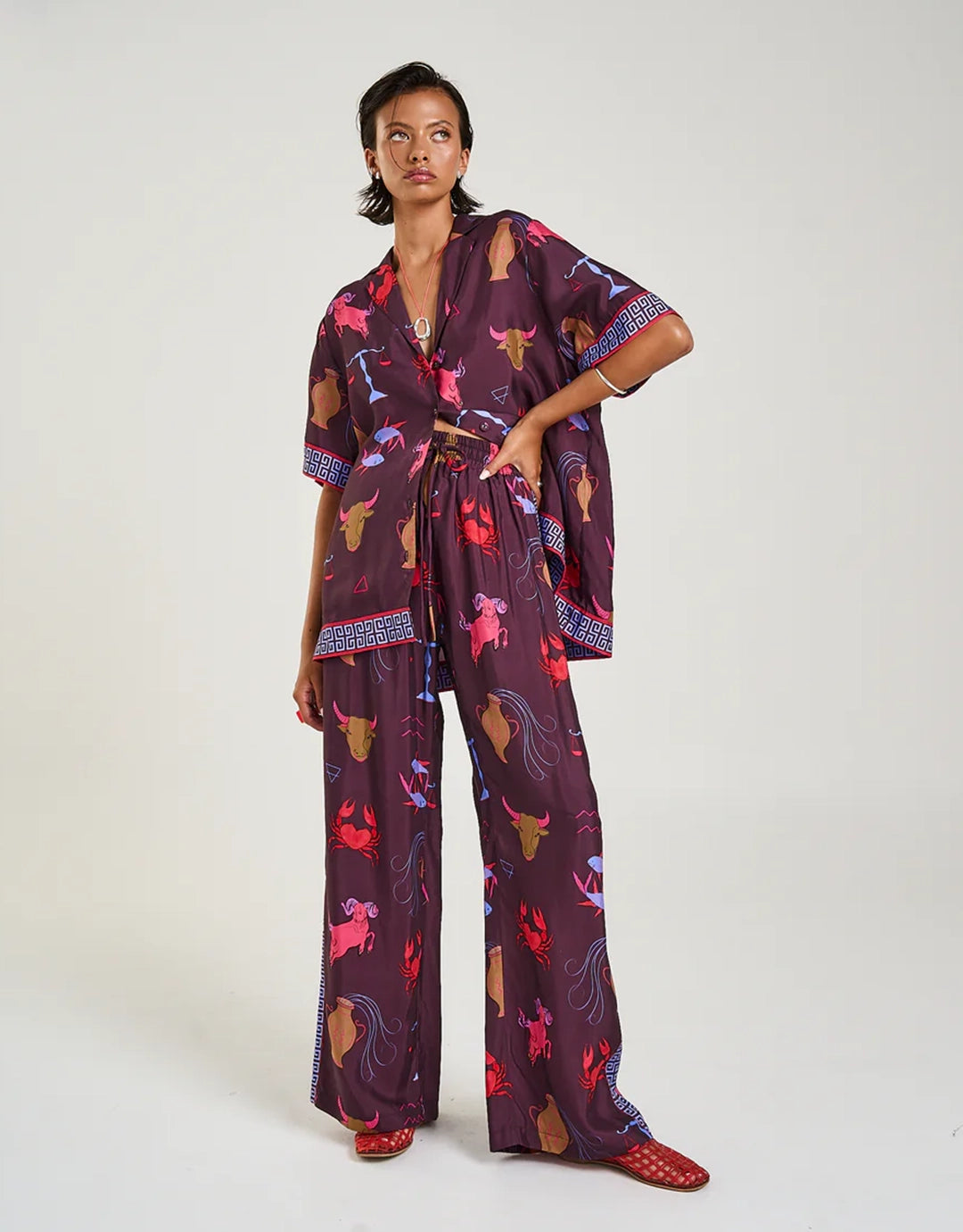 Short Sleeve Button Up Shirt - Zodiac