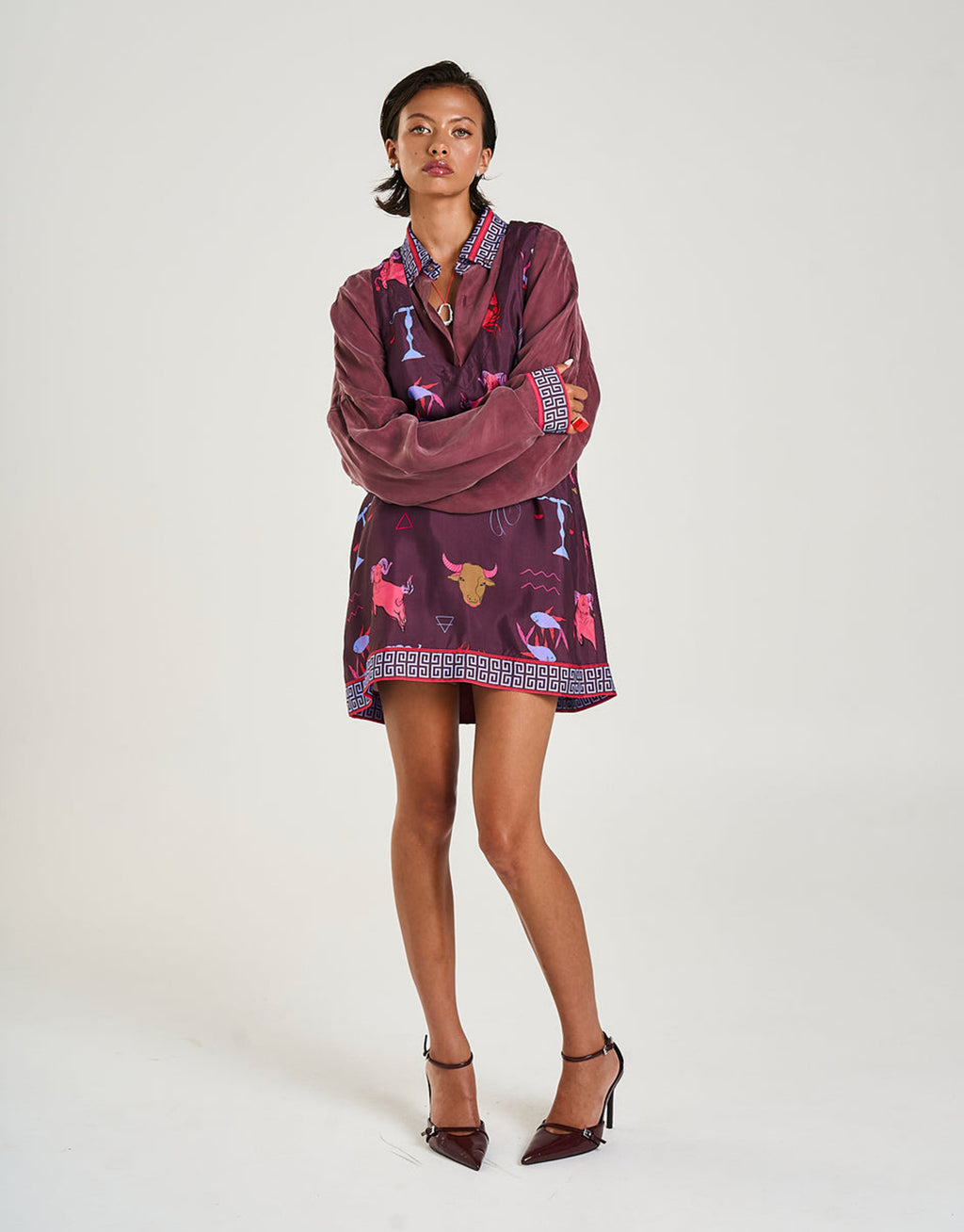 V-Neck Shift Dress - Zodiac