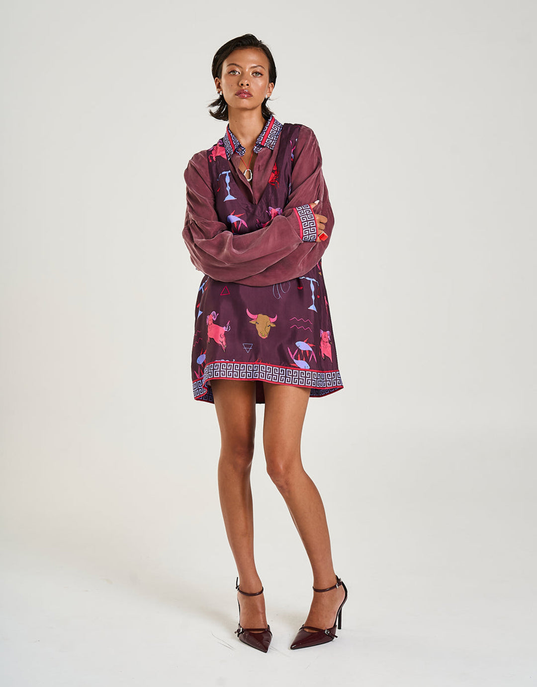 V-Neck Shift Dress - Zodiac