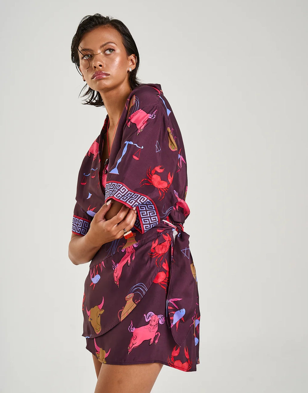 Short Sleeve Button Up Shirt - Zodiac