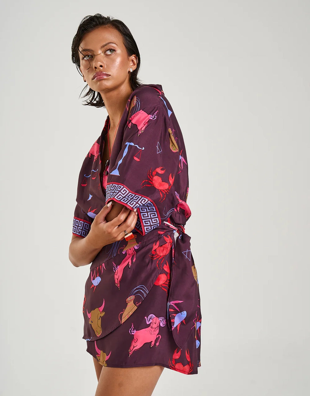 Short Sleeve Button Up Shirt - Zodiac