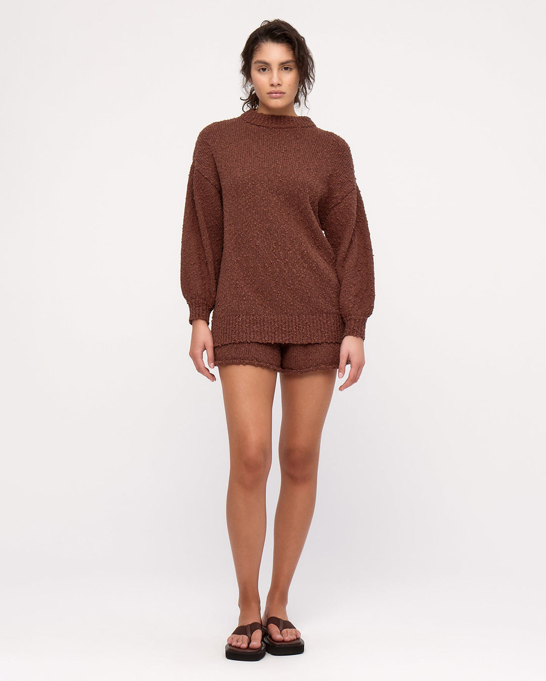 Boucle Knit Short - Carob - Zulu and Zephyr
